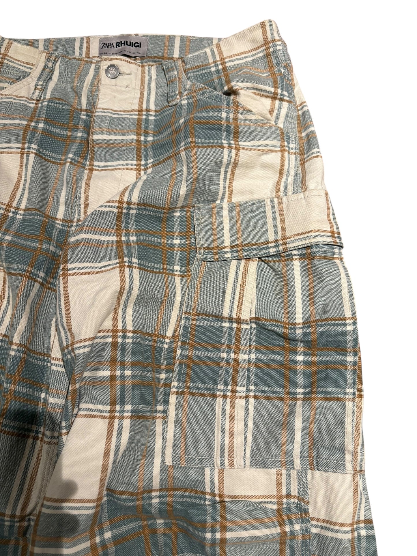Zara x rhude plaid cargo pants