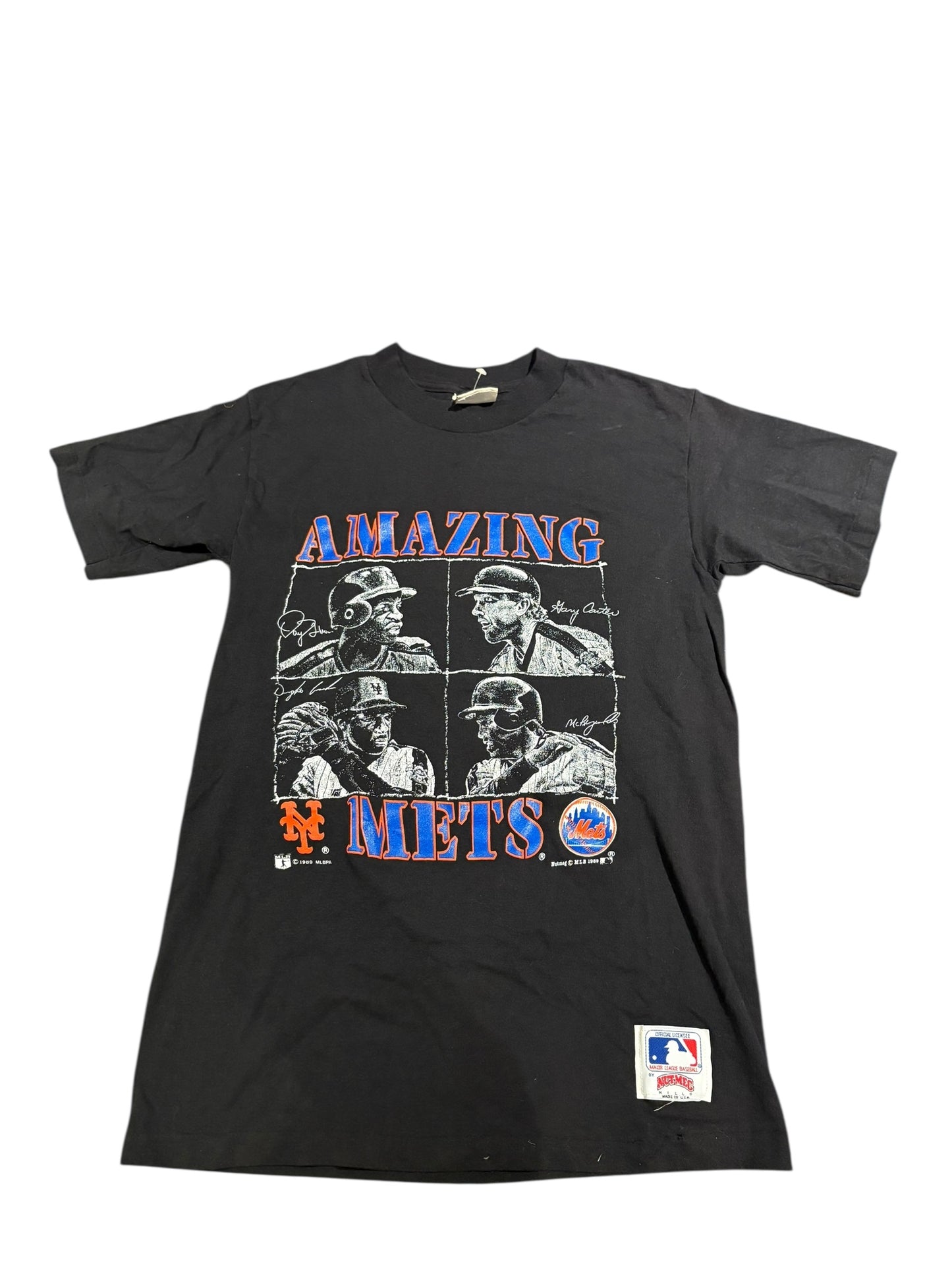 Vintage 1980s Mets multi player tee size small