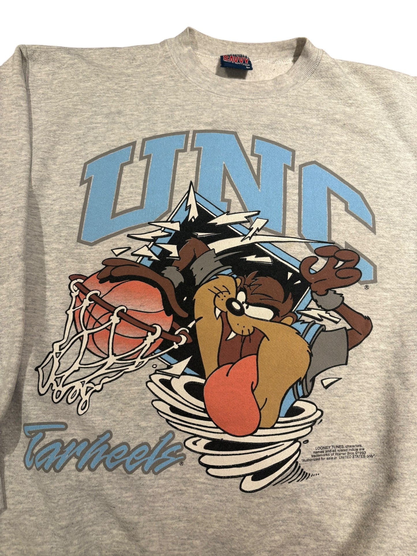 1993 Looney tunes UNC Basketball crewneck