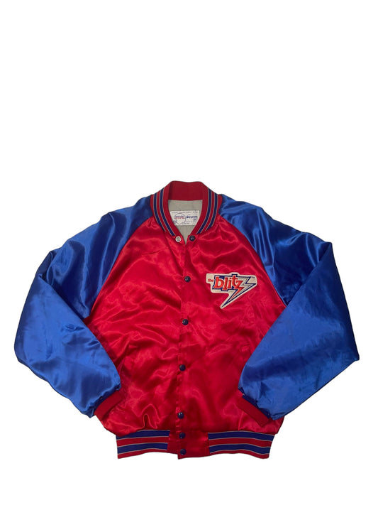 Vintage USFL Houston Blitz satin bomber jacket
