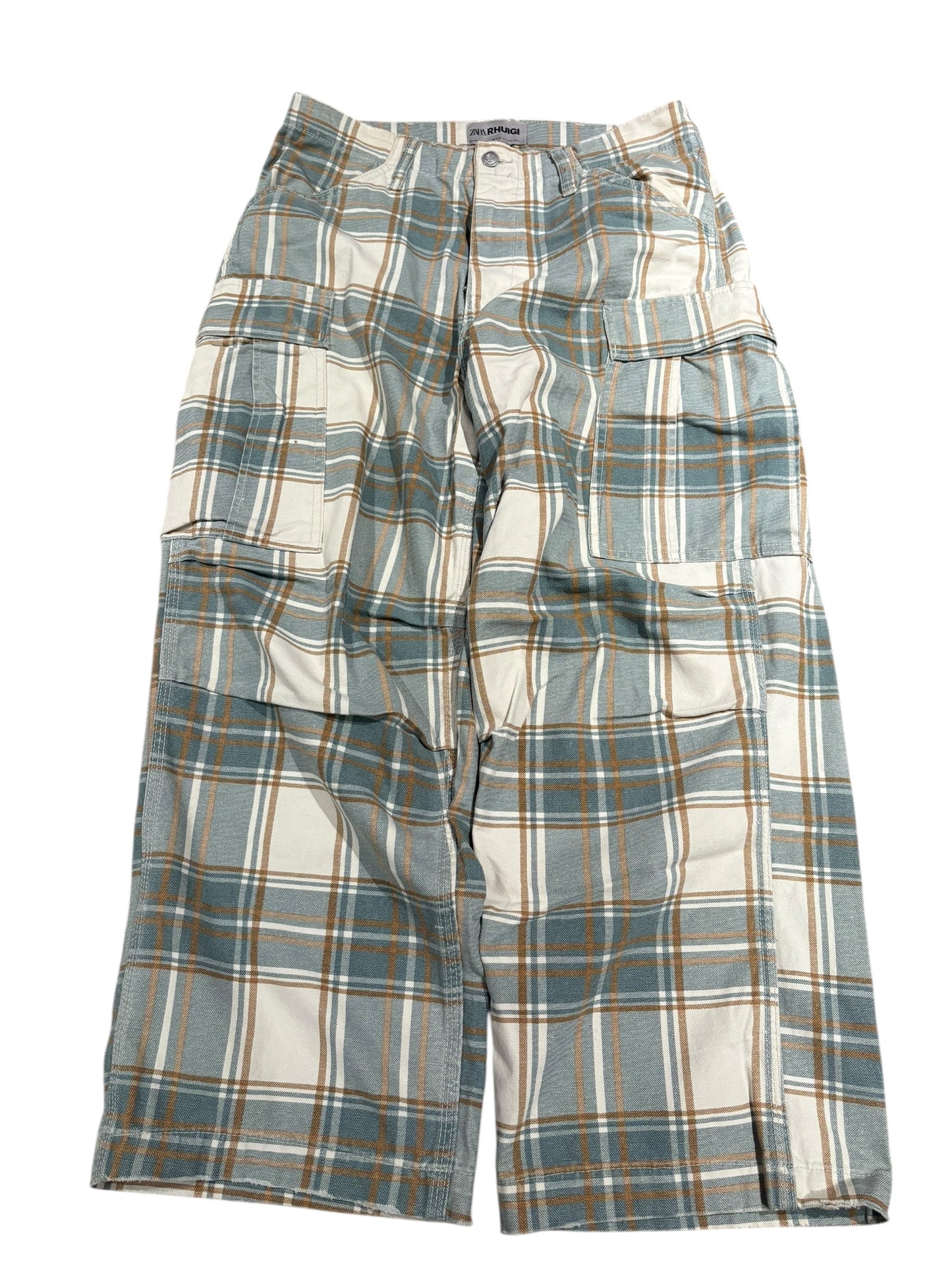 Zara x rhude plaid cargo pants